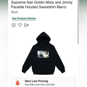 $250 SUPREME nan goldin black medium hoodie